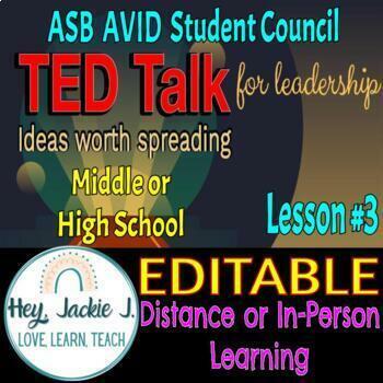 Preview of Ted Talk Presentation #3 Dean Furness Leadership Activity Middle High School ASB