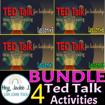 Preview of Ted Talk Presentation Bundle 2 (4 Lessons) Leadership Middle High School ASB