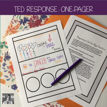 Preview of Ted Talk Response: One-Pager l Ted Talk Worksheet l 1 pager 