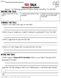 Ted Talk Viewing Worksheet