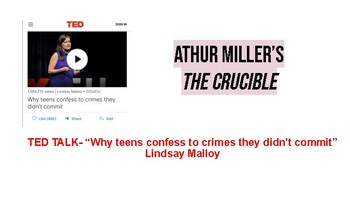 Preview of Ted Talk "Why teens confess..." & The Crucible