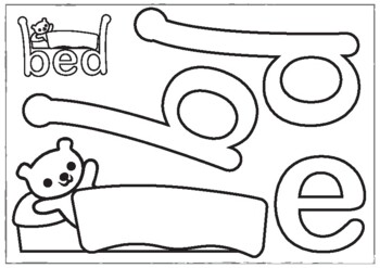Preview of Ted in a Bed - lower case b and d recognition printable