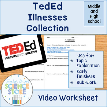 Preview of TedEd Illness Video Collection Worksheet