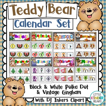 Teddy Bear Calendar Set by Little Kinder Bears