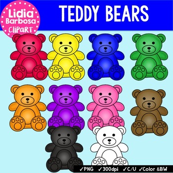 Preview of Teddy Bear Counters { Clip Art for Teachers }
