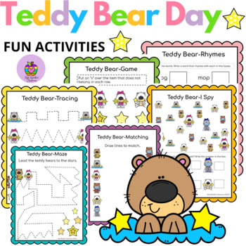 Preview of Teddy Bear Day Fun Interactive Activities- Digital and Printable Worksheets