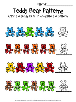 Teddy Bear Math Packet for Kindergarten & 1st Grade by Holiday Happenings