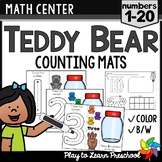 Teddy Bear Math - Counting, Number Mats for Preschool, Pre