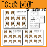 Teddy Bear Picnic Activities Trace & Fill Numbers 1-10 for