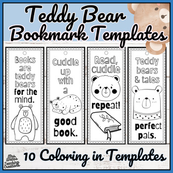 Preview of Teddy Bear Picnic End of Year Activities Coloring In Bookmarks