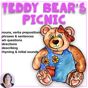 Preview of Teddy Bear Picnic Receptive Expressive Language Skills Speech Therapy Activities