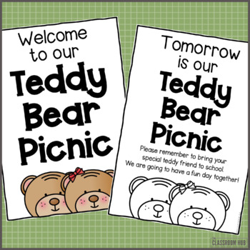 Teddy Bear Picnic Theme Day Activities by The Classroom Hub | TpT