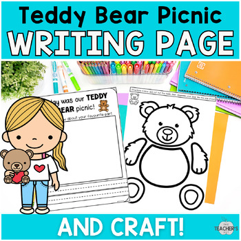 Teddy Bear Picnic Writing Paper and Craft for Kindergarten + First Grade