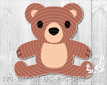 Download Teddy Bear Svg Dxf Instant Download Stitchbird Graphics Commercial Use