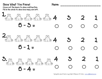 Teddy Bear Take Away: Modeling Subtraction! by Julie Saez | TpT