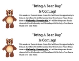 Teddy Bear To School Letter