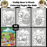 Teddy Bear's Picnic Coloring Pages for kids