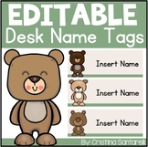 Teddy Bear Editable Name Desk Tags