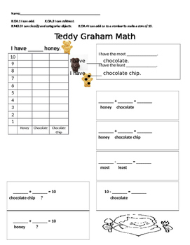 Preview of Teddy Graham Math - Graphing, Addition, Subtraction, Making 10