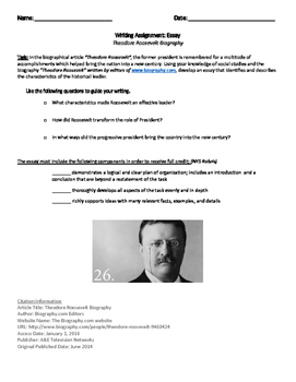Реферат: Theodore Roosevelt Biography Essay Research Paper Theodore