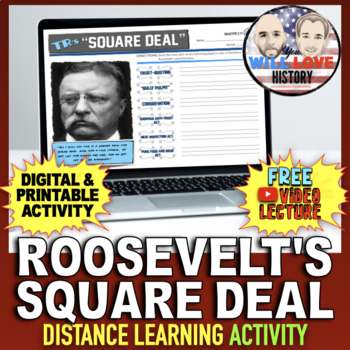 Preview of Teddy Roosevelt | The Square Deal | Digital Learning Activity
