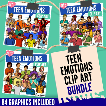 Preview of Teen / Adult Emotions Clip Art Bundle