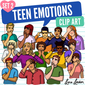 Teen / Adult Emotions Clip Art - Set 2 by Lana London | TPT