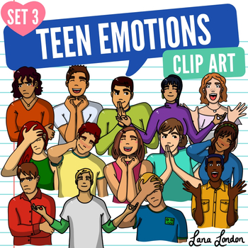 Preview of Teen / Adult Emotions Clip Art - Set 3