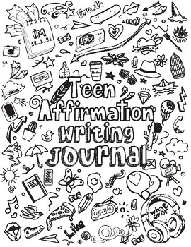 Preview of Teen Affirmation Journal & Reflective Writing Prompts & Coloring Pages