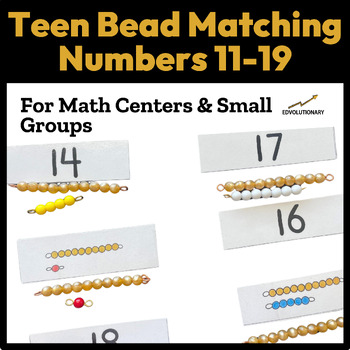 Preview of Teen Bead Match- A Montessori Math Inspired Center to Practice Teen Numbers