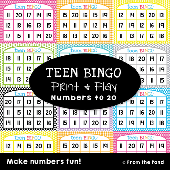 Teen Numbers Game - A Printable Activity for Numeral Identification