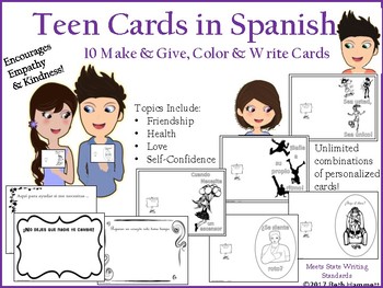 Preview of Teen Cards in Spanish