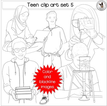 Teen Clip Art BUNDLE! Realistic teenager clip art. by Caboose Designs