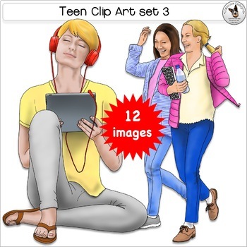Teen Clip Art BUNDLE! Realistic teenager clip art. by Caboose Designs