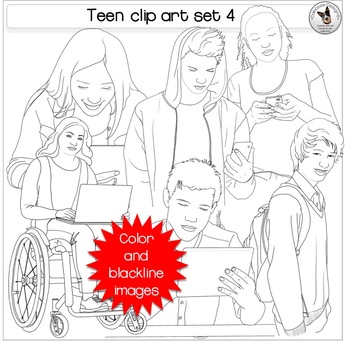 Teen Clip Art BUNDLE! Realistic teenager clip art. by Caboose Designs