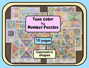 Preview of Teen Color By Number Puzzles