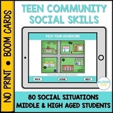 Teen Community Themed Social Skills BOOM Cards™️ Distance 