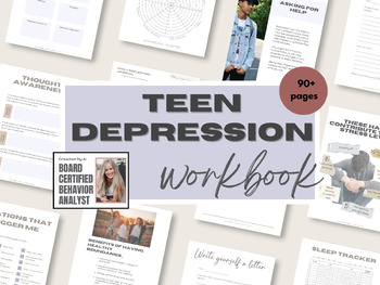 Preview of Teen Depression Workbook for Teens, Parents and Educators