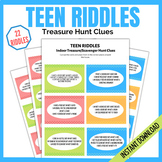 Teen Indoor Treasure Hunt Riddles, Middle Schoolers, Print