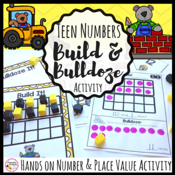 Preview of Teen Number Game Activity Build and Bulldoze