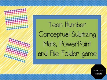 Preview of Teen Number Conceptual Subitizing Mats, PowerPoint and Game