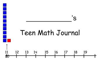 Preview of Teen Number Math Journal