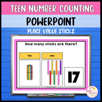 Preview of Teen Number PowerPoint Counting Place Value Popsicle Sticks