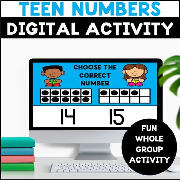 Preview of Teen Number Practice Activity and Lesson For Google Slides Numbers 11-20