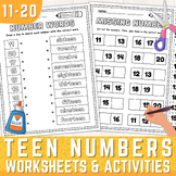 Teen Number Printable Worksheets 11-20 | Tracing, Writing 