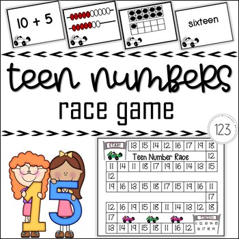Preview of Teen Numbers - Race Game