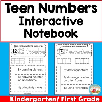 Preview of Teen Number Sense Interactive Notebook, Kindergarten-1st grade
