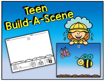 Preview of Teen Number Spring Build a Scene