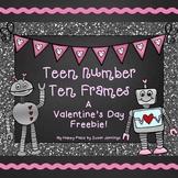 Teen Number Ten Frames: A Valentine's Day Freebie!