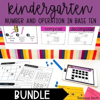 Preview of Teen Number Warm Ups, Posters, Worksheets and Exit Tickets - Kindergarten